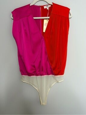 Entro Villy Sleeveless Colorblock Bodysuit, NWT